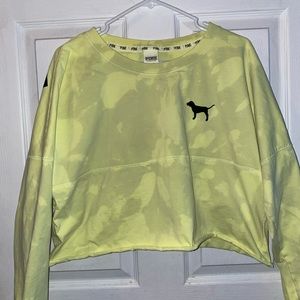 Custom bleach dyed PINK cropped long sleeve